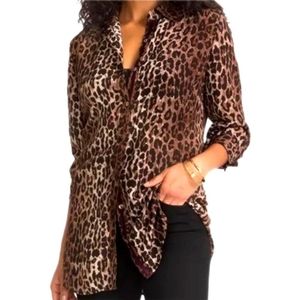 Johnny Was Leopard Print Blouse
